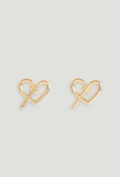 Fashion Golden Brass Cp Heart Studs Women Jewellery And Scrunchies