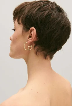 Online Golden Brass Cp Hoop Earrings Women Jewellery And Scrunchies