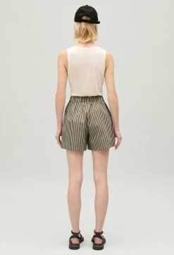 Cheap Green Striped Shorts Women Skirts And Shorts