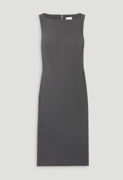 Fashion Grey Midi Shift Dress Women Dresses