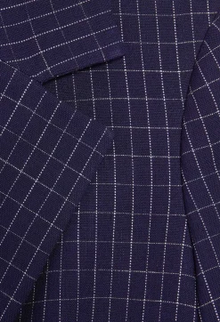 Flash Sale Indigo Checked Suit Jacket Women Blazers
