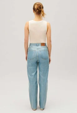 Fashion Jean With Claude Blue Glitter Effect Women Jeans And Trousers
