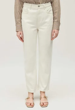 Fashion Jean-Toto Ecru Slim Jeans Women Jeans And Trousers