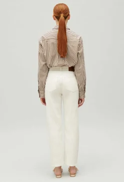 Fashion Jean-Toto Ecru Slim Jeans Women Jeans And Trousers