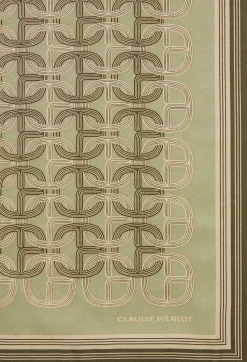 Flash Sale Khaki Monogram Silk Scarf Women Shawls And Collars