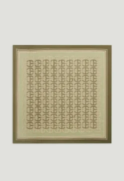 Flash Sale Khaki Monogram Silk Scarf Women Shawls And Collars