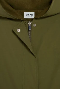 Online Khaki Reversible Hooded Parka Women Jackets And Coats