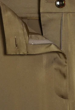 Online Khaki Satin-Effect Floaty Cargo Trousers Women Jeans And Trousers