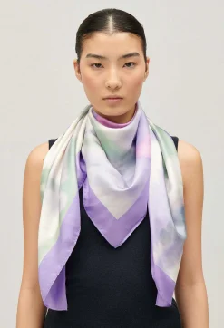 Store Lilac Silk Patterned Scarf Women Shawls And Collars