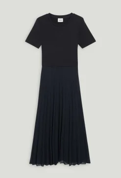 Fashion Long Dual-Fabric Twist Dress Women Dresses