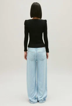 Online Long Sleeved Ribbed T-Shirt Women Sweaters And Cardigans