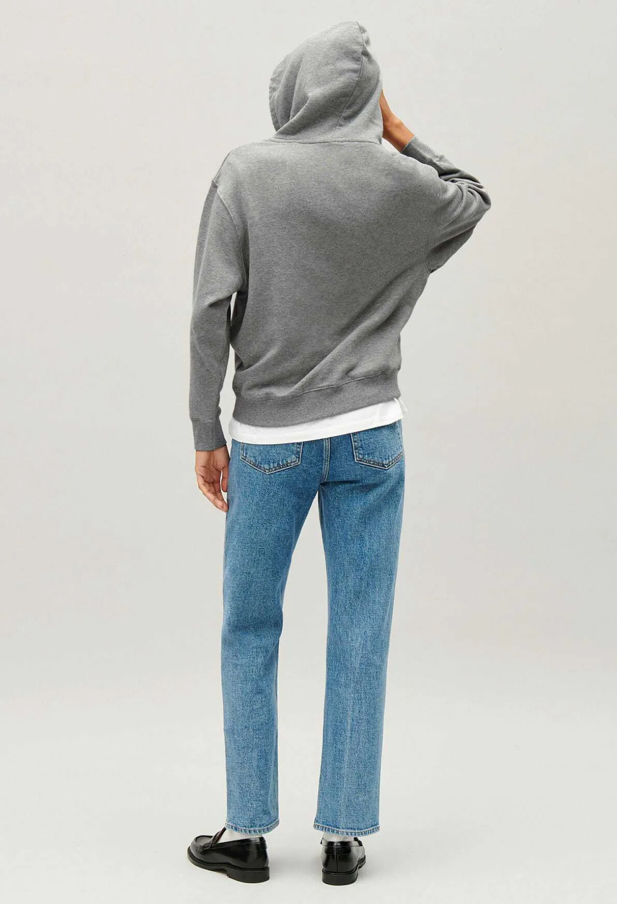 Best Sale Marled Grey Jean Toto Hooded Sweatshirt Women Sweaters And Cardigans