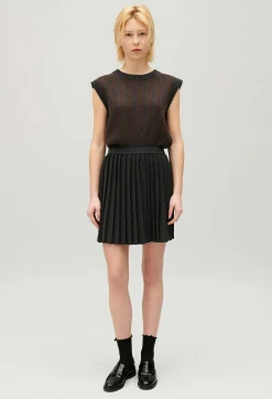 Outlet Marled Grey Pleated Short Skirt Women Skirts And Shorts