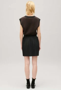 Outlet Marled Grey Pleated Short Skirt Women Skirts And Shorts