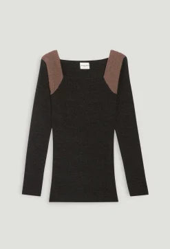 Hot Marled Grey Ribbed Jumper Women Sweaters And Cardigans