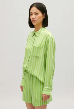 Flash Sale Matcha Striped Loose-Fit Shorts Women Skirts And Shorts