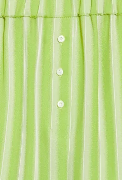 Flash Sale Matcha Striped Loose-Fit Shorts Women Skirts And Shorts