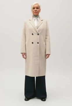 Store Mid-Length Beige Wool Blend Coat Women Jackets And Coats
