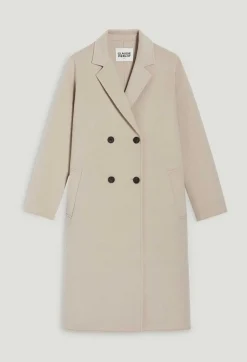 Store Mid-Length Beige Wool Blend Coat Women Jackets And Coats