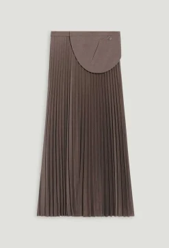 Best Mocha Pleated Midi Skirt Women Skirts And Shorts