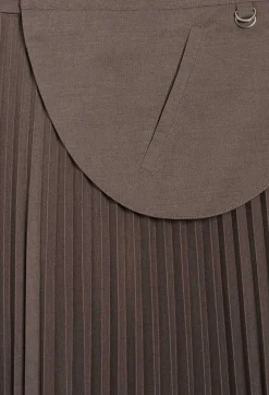 Best Mocha Pleated Midi Skirt Women Skirts And Shorts