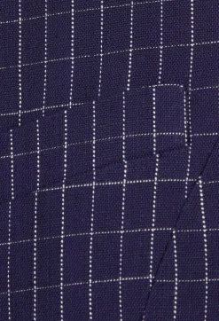 Cheap Navy Checked Suit Waistcoat Women Blazers