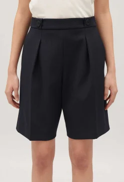 Store Navy Straight Bermuda Shorts Women Skirts And Shorts