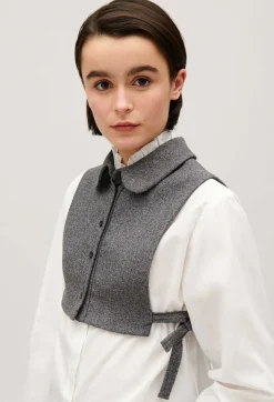 Best Pale Grey Knitted Removable Collar Women Shawls And Collars