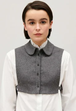 Best Pale Grey Knitted Removable Collar Women Shawls And Collars
