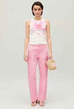 Shop Pierre Pink Straight-Leg Jeans Women Jeans And Trousers