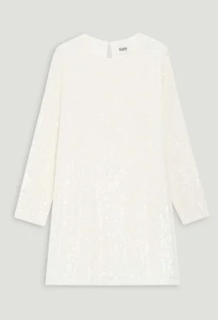 Store Rififi Short Ecru Dress With Sequins Women Dresses