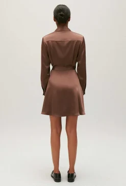 Outlet Rixie Mocha Brown Short Floaty Dress Women Dresses