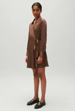 Outlet Rixie Mocha Brown Short Floaty Dress Women Dresses