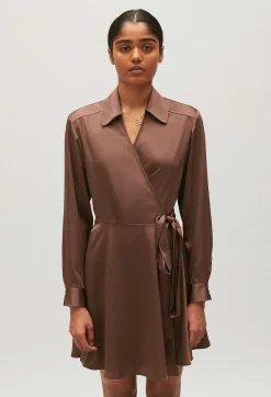 Outlet Rixie Mocha Brown Short Floaty Dress Women Dresses