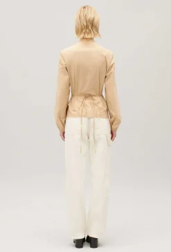 Discount Sand Wrap Blouse Women Tops And Shirts