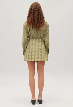 Shop Short A-Line Skirt With Monogram Women Skirts And Shorts