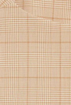Clearance Short Beige Checked Dress Women Dresses