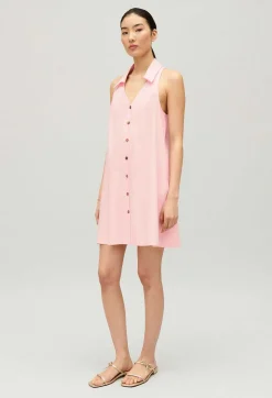 Hot Short Button-Up Babydoll Dress Women Dresses