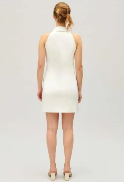 Store Short Ecru Satin Dress Women Dresses