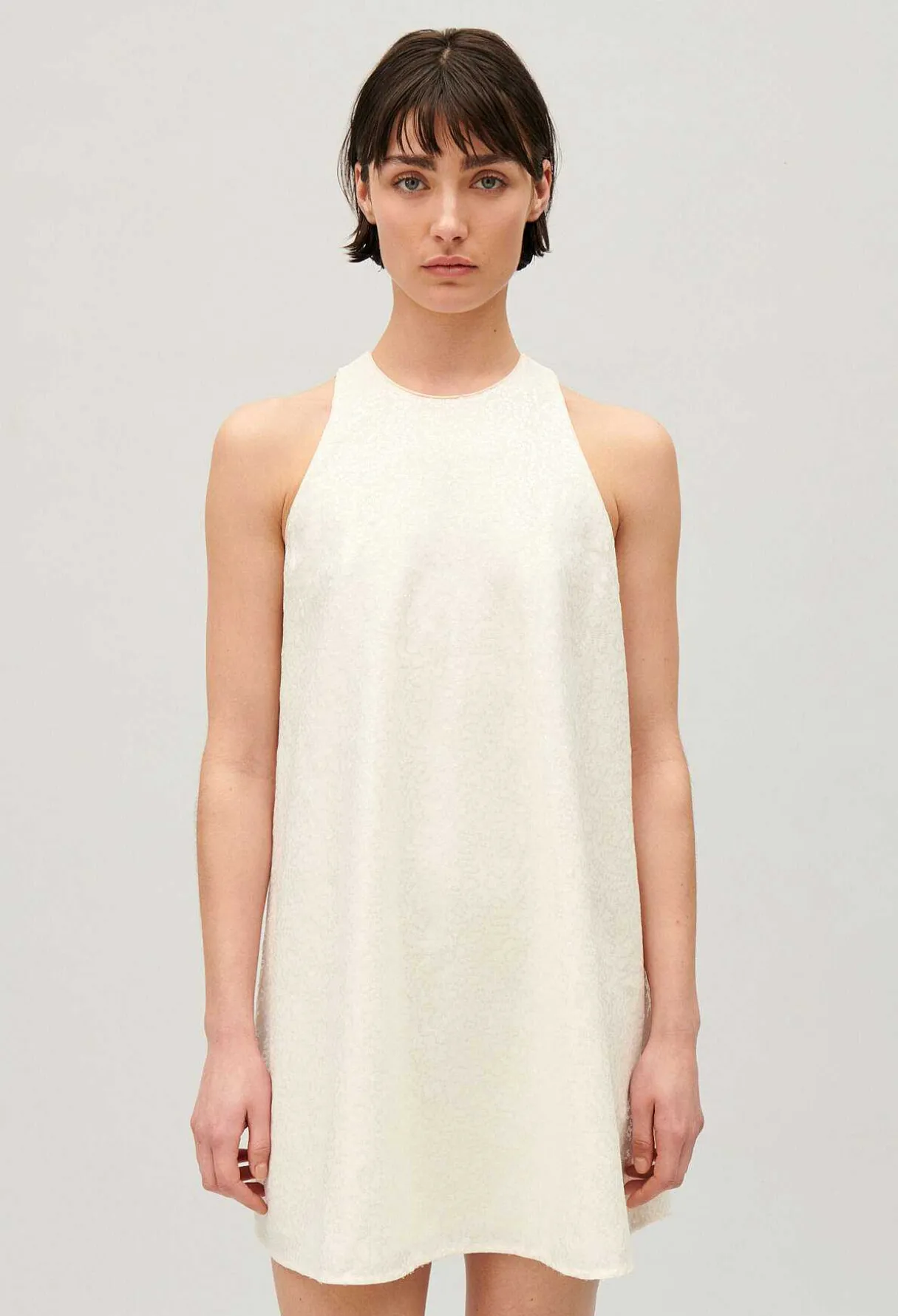 Online Short Ecru Sequinned Dress Women Dresses