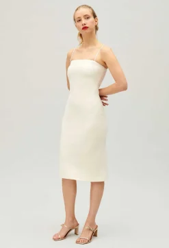 Shop Short Ecru Tube Dress Women Dresses