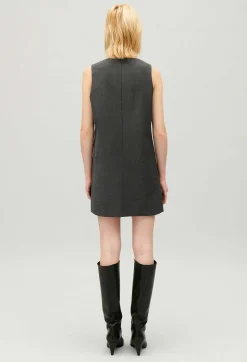 Outlet Short Flecked Grey Dress Women Dresses