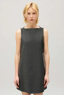 Outlet Short Flecked Grey Dress Women Dresses
