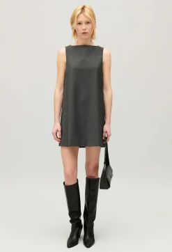 Outlet Short Flecked Grey Dress Women Dresses