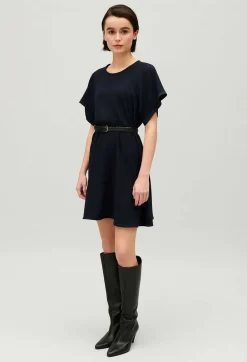 Online Short Navy Babydoll Dress Women Dresses