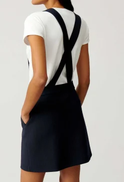 Sale Short Navy Dress With Straps Women Dresses
