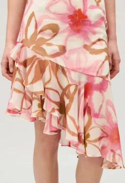 Fashion Silk Printed Midi Dress Women Dresses