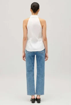 Cheap Sleeveless White Shirt Women Tops And Shirts