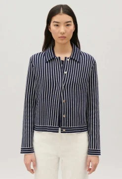 Outlet Stripy Knit Cardigan Women Sweaters And Cardigans