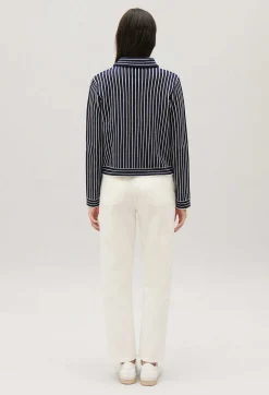 Outlet Stripy Knit Cardigan Women Sweaters And Cardigans